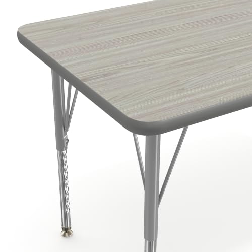 Flash Furniture 48" x 24" Adjustable Activity Table, Light Gray, Short Legs