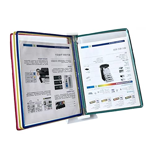 Catalog Display Rack, Desktop Reference System Small, 5 Panels, Holds 10 Sheets of A4 Paper, Factory Workshop Wall Hanging Operation Guidance(Multi Coloured)