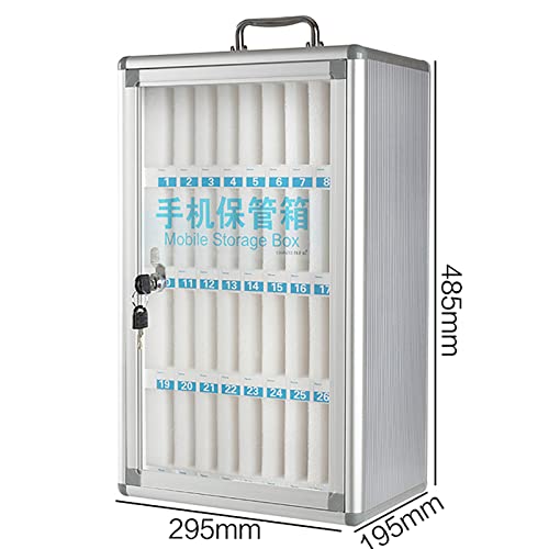 SDdPulse Wall-Mounted Mobile Phone Storage Box - 48 Slot Transparent Lockable Cell Phone Safe Deposit Box Portable Hand-Carry Design for Home & Office nization,36slots