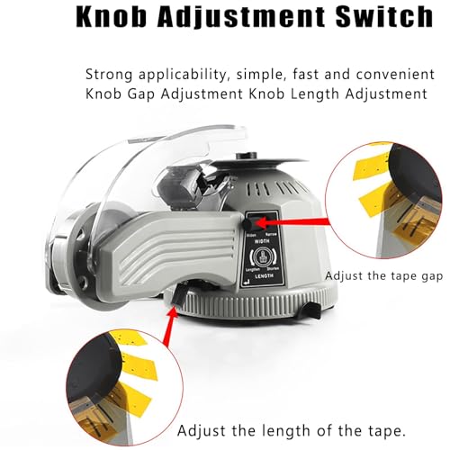 Automatic Electric Tape Dispenser with Adjustable Rotary Cutter,Detachable Rollers,Heavy Duty for Warehouse,School,Office,Shop