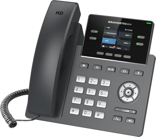 Grandstream GRP2612P IP Phone | 4 Lines, 4 SIP Accounts | 2.4-Inch Color Display | Dual-Port 10/100 Ethernet with Integrated PoE | Power Adapter Not Included