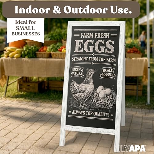 Ilyapa A Frame Chalk Board Easel Sign 27x58 in - Sandwich Signs Outdoor