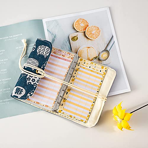 ONMYJFD A6 Cute Binder Planner Money Organizer with Zipper Envelopes, Expense Budget Sheet,Cash Saving, Bill and Tickets Organizer