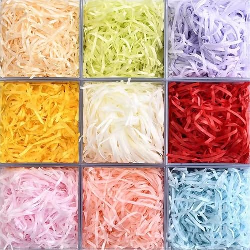 HongJP Shredded gift filler 300g Multi Color Shredded Raffia Paper Filler Craft Confetti Cut Tissue Paper Gift Box Packaging Filling Material