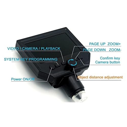 Microscope Accessories Kit G600 600x 4.3 inch Digital Electronic Microscope for Phone PCB Repair 8 LED LCD Magnifying Motherboard Parts Microscope Slides
