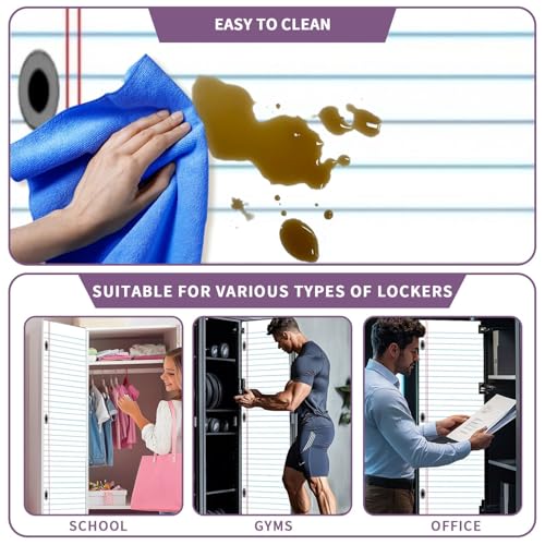 CEREJYPUZ 2 Pcs Locker Magnetic Wallpaper Notebook Paper First Day School Composition Classroom 12" x 36" Wall Magnetic Sticker Removable Locker Accessories Decor Easy Install for Office School