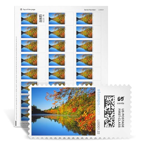 NetStamps Printable Postage Stamps, Fall River, 50 Sheets, 1200 Labels