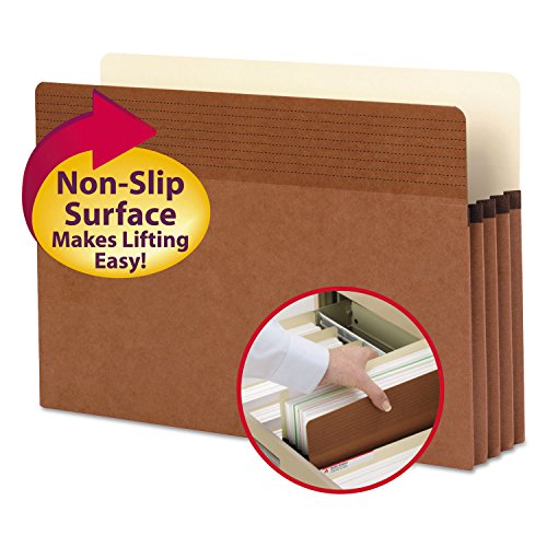Smead 73210 Easy Grip Pockets Redrope Legal 3 1/2-Inch Exp 25/Box
