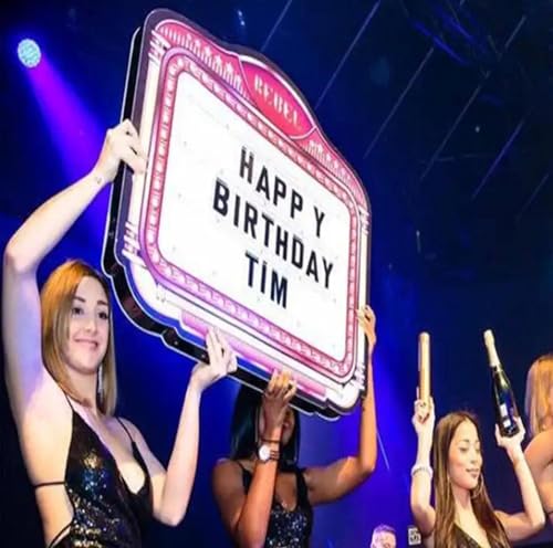 Bottle Service Sign VIP,Hand Holding Luminous LED Presenter,Customized Logo Board Bottle Presenter,Light Box Sign with Letters Numbers,A