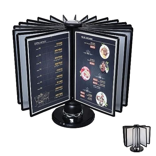 Flip File Organizer For Desk, Desk Reference Organizer - File Organizer For Desk, 20 Double-Sided Panels, A4 Documents Catalog Display Rack, Poster Rotating Insert, For Offices, Dining Room, Display
