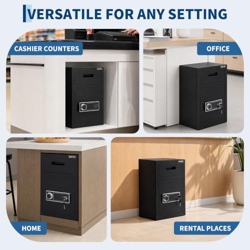 CuisinSmart Fingerprint Drop Safe with Quick Deposit Slot