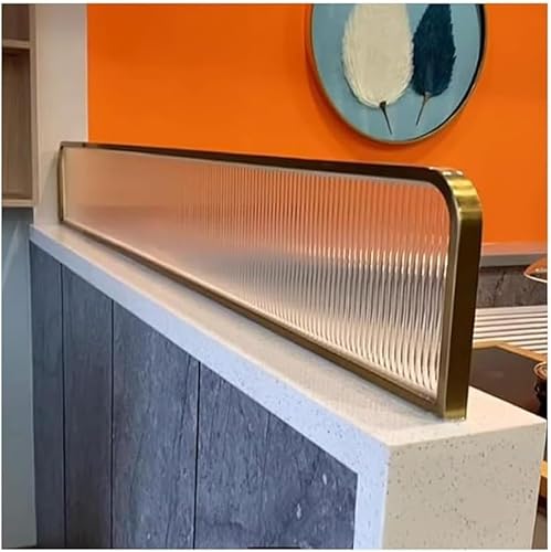 Office Partition Screens Desk Privacy Panels for& Hotel 30cm Low Table Dividers Gold Color Stylish Workspace Separation for Dining Areas (60cm)