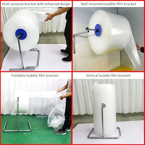 Bubble Foam Wrap Roll Dispenser, Wall Mount Bubble Cushioning Wrap Holder, Thickened Galvanized Steel for Packing Moving Shipping Protection Factory Express Warehouse Logistics, Easy To Install,30cm