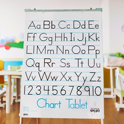 School Smart Chart Paper Pad, 32 x 24 Inches, 1-1/2 Inch Rule, 25 Sheets