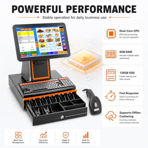 1366*768 HD All-in-One Touch Screen Single/Dual Monitor Cash Register