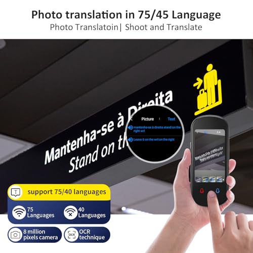 Vormor Language Translator Device 137+ Languages Instant Two-Way Translator No WiFi Needed, Portable Voice Translation Device Support Online/Offline/Photo Translation with 3”HD Touchscreen for Travel