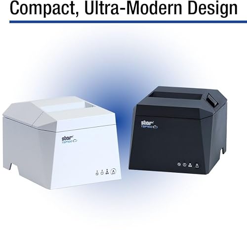Star Micronics TSP143IVUE USB/Ethernet (LAN) Thermal Receipt Printer with Android Open Accessory (AOA), CloudPRNT, Cutter, and Internal Power Supply - White
