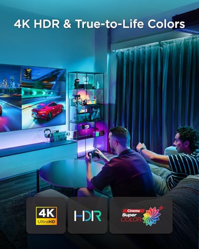 ViewSonic X1-4K Pro Echter 4K HDR LED Beamer mit Google TV, 2500 ANSI Lumen, 240 Hz, 4.2 ms Eingabeverzögerung, Auto Keystone, 60000 Stunden Lebensdauer, für Heimkino & Gaming
