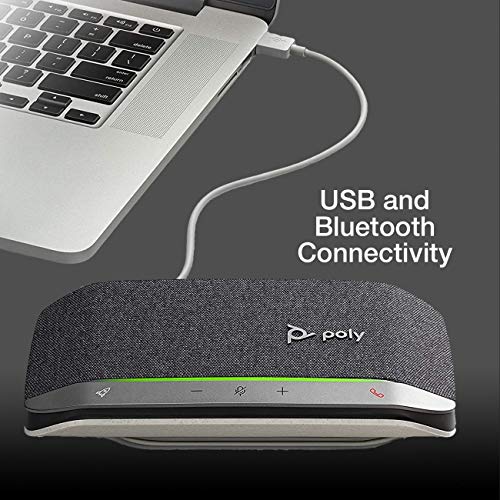 Global Teck Worldwide GTW Bundle with Poly SYNC 20 USB-A Speakerphone w/Charger - for Streaming Voice/Video, Distance Learning, Remote Work, School,Conferencing Apps - Zoom, Webex, Meet, Teams