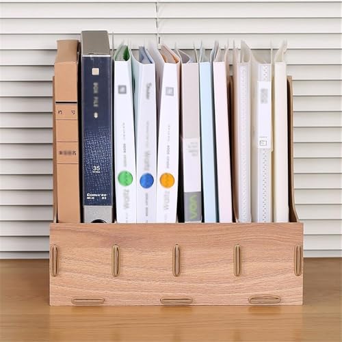 File Rack File Racks Desk Organizers Holders, and Bookends - Perfect for Office Storage and Tidying Letter Trays(Brown)