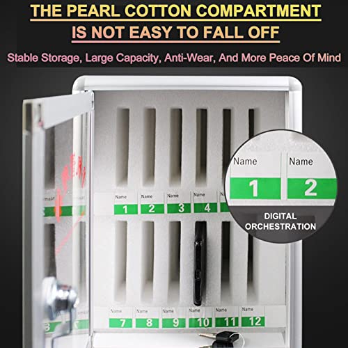 FENOKD 12/24/32/48/60 Slots Aluminum Alloy Pocket Chart Storage Cabinet for Cell Phones,Camo Style with A Locked,Can Be Carried by Hand, Wall-Mounted (Silver 24)，Silver-24