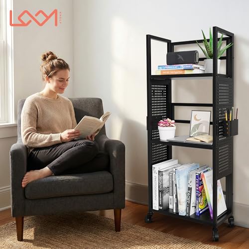 Rolling Book Cart with Wheels