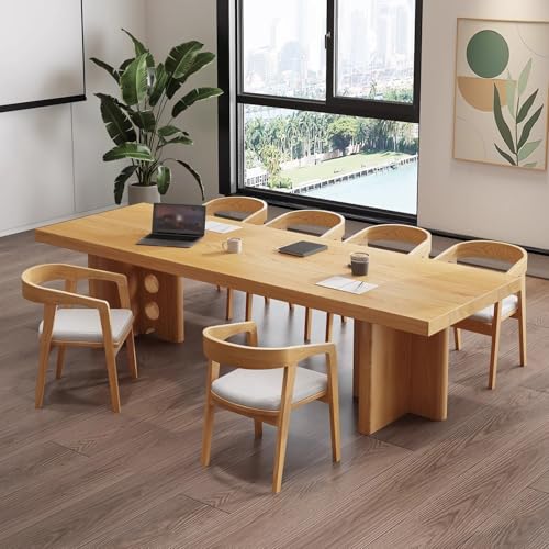 LINKIO Home Office Desks Solid Wood Large Conference Table Long Table Simple Desk Workbench Training Long Table Computer Table Desk(200cm)