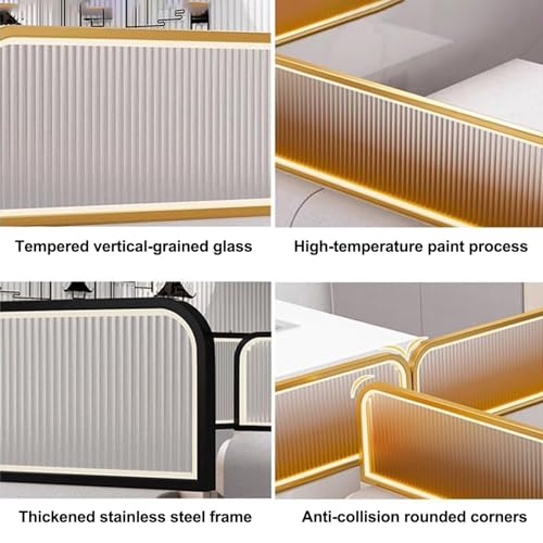 AVSMGP Black 3,100CM/39INCH, Table Top Privacy Partition, Modern Iron Countertop Screen Partition- Free Standing Privacy Screen Table Top for Restaurant Workstation Office Bar Hotel