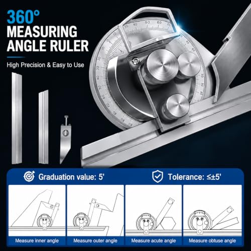 YZHYY Universal Bevel Protractor with Magnifier