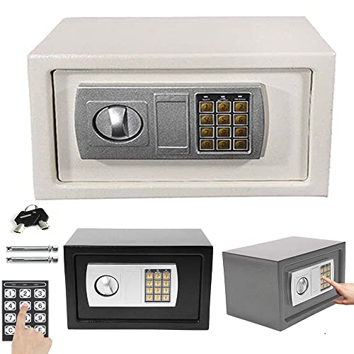 TBLOTYD Safe Box,Electronic Digital Safe Box Security Fireproof Lock Box Home Hotel Security Money Safe with 2 Locking Bolts/Gray/16L ，White-8.5L