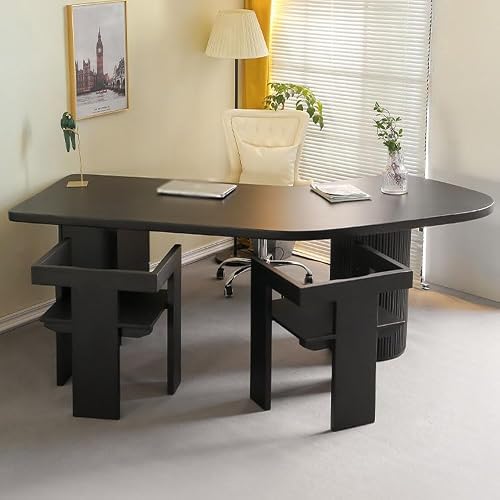 XIXSERTHIA Computer Desk Boss Table Modern Office Desk Light Luxury Solid Wood Computer Table Home Study Desk Long Table Workbench Desk Office Desks(180 * 110 * 75CM)