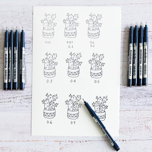 edding 1880 Drawliner Pens, Set of 10, Black