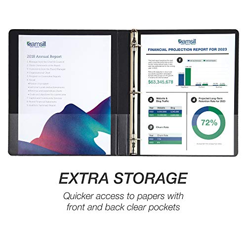 Samsill Durable 0.5 Inch Binder, Customizable Clear View Cover, Black, 24 Pack, Each Holds 125 Pages, Pallet of 768 Binders in 32 Cartons
