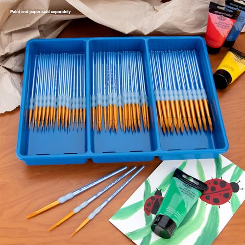 Royal & Langnickel Scholastic Choice Polymer Handle Gold Taklon Round Set, Set of 72