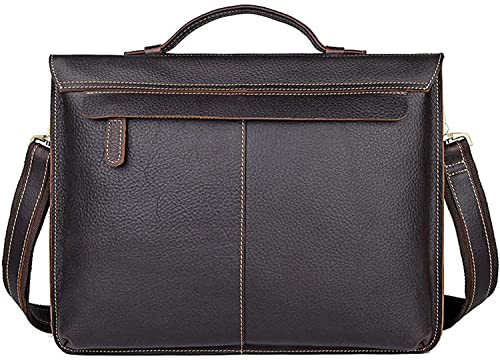 XIXIDIAN Men's Leather Messenger Bag, 15.6 Inches Laptop Briefcase Business Satchel Computer Handbag Shoulder Bag for Men (Size:38x12x30cm) (Color : Brown)
