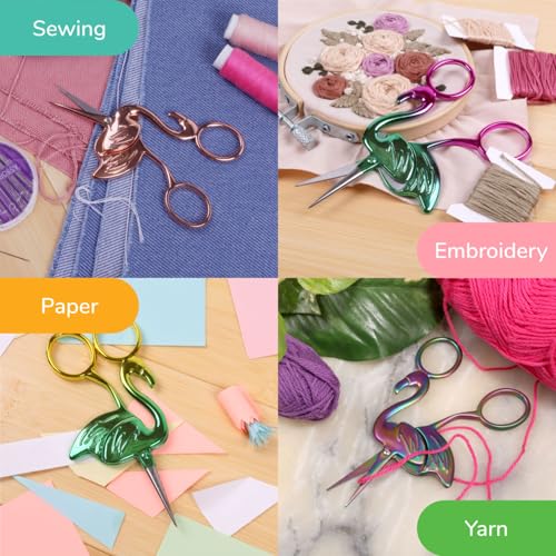 JubileeYarn Flamingo Embroidery Scissors - Mint - 30 Scissors