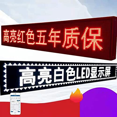 MekUk LED Sign Board Scrolling Message LED Scrolling Message Display Outdoor LED Sign Programmable For Shop, Restaurant, Bar White for Store, Car, Business, Promotion ( Color : White , Size : 169*25cm