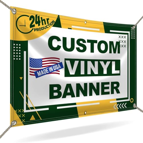 Custom Banner 2ft x 4ft Vinyl Banner Custom Backdrop - Full Color 13 Oz Sign - Personalized Banners with High-Resolution Images, Text