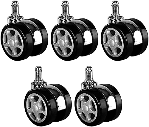 BWQZXES Caster Wheels Replacement 5pcs Universal Mute Caster Office Chairs Replacement Swivel Rubber Rollers Wheels Household Casters