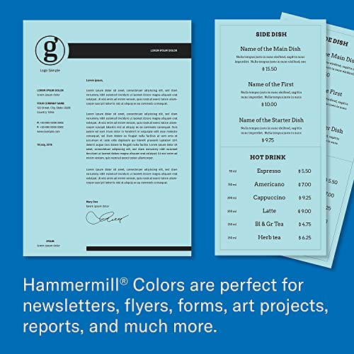 Hammermill 103309CT Recycled Colored Paper, 20lb, 8-1/2 x 11, Blue, 5000 Sheets/Carton