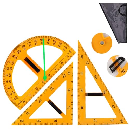 Magnetic Geometry Tool, School Supplies Protractor Compass Set, Teacher Multi Purpose Math Teaching Aids, Protractor Set, Magnetic Function May Vary with Blackboard Surface