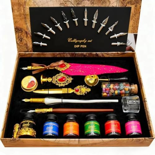 KaiyonHaven Aegis,Calligraphy Pens Set,16PCS Wax Seal Gift Kit(Burgundy)