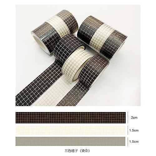 KLJUHGTR Gold Foil Washi Tape Art Decorative Adhesive DIY Scrapbooking Sticker Label