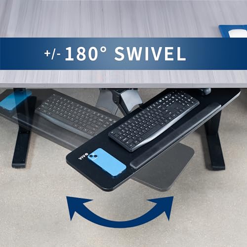 VIVO Black Under Desk 34 x 10 in Adjustable Keyboard Tray, MOUNT-KB36B
