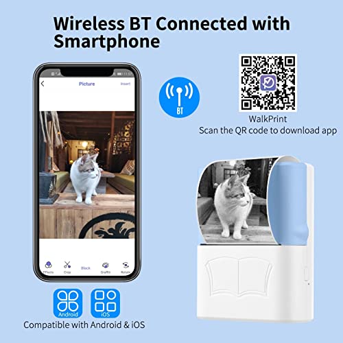 HBCDAAQ Mini Wrong Question Printer Portable Pocket Thermal Printer Photo Text Web Printer Inkless Printing(Blue)