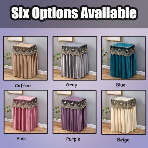 CHZDPP Customizable Safety Cover with Lace, Safe Cabinet Protector Cover for Beverage Refrigerator/Freezers/Washing Machine, 6 Color Safe Cover Disguise(Blue,38x34x60cm/15x13x24in)