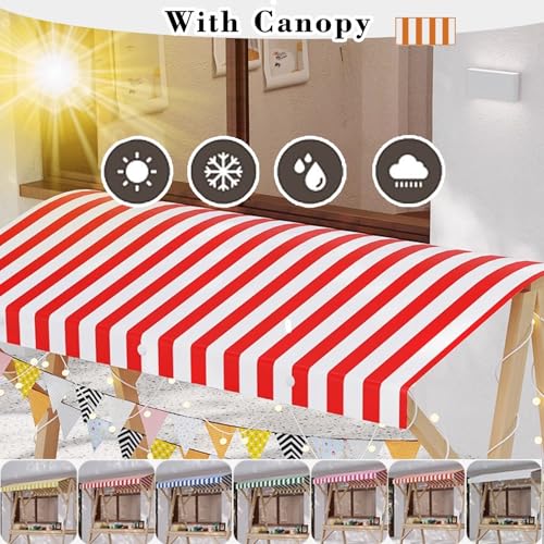 WLCGYD Foldable Outdoor Concession Stand Booth, Portable Food Cart with Canopy, Commercial Street Food Stands for Display(F,106x60cm/41.7x23.6in)