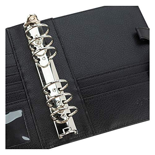 FranklinCovey - Anna Ring-Bound Binder for FranklinCovey Planners | Leather with Snap Closure (Compact, Onyx)