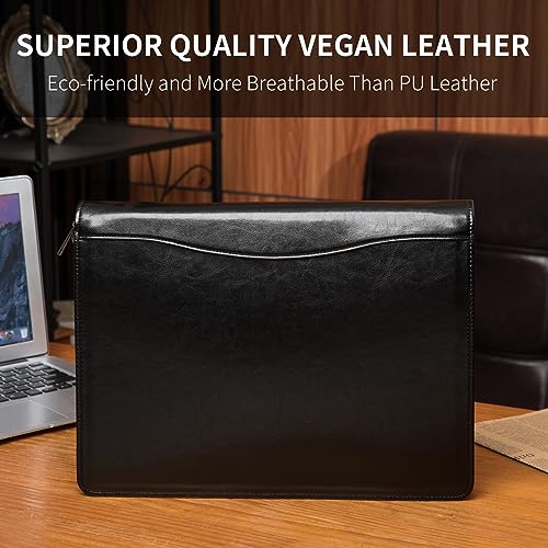 Geslun Vegan Leather Portfolio for Legal Size 8.5 x 14" Pad and 14" Laptop