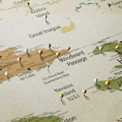 Forever Map - Personalized The Journey Is Home Caribbean Push Pin Map